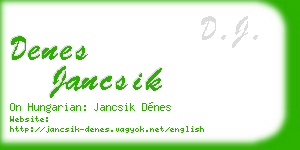 denes jancsik business card